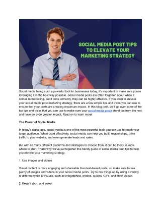 Social Media Post Tips To Elevate Your Marketing Strategy