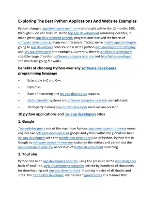 exploring the best python applications