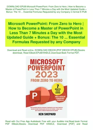 DOWNLOAD EPUB Microsoft PowerPoint From Zero to Hero  How to Become a Master of PowerPoint in Less T
