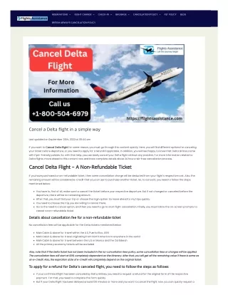 Cancel a Delta flight in a simple way