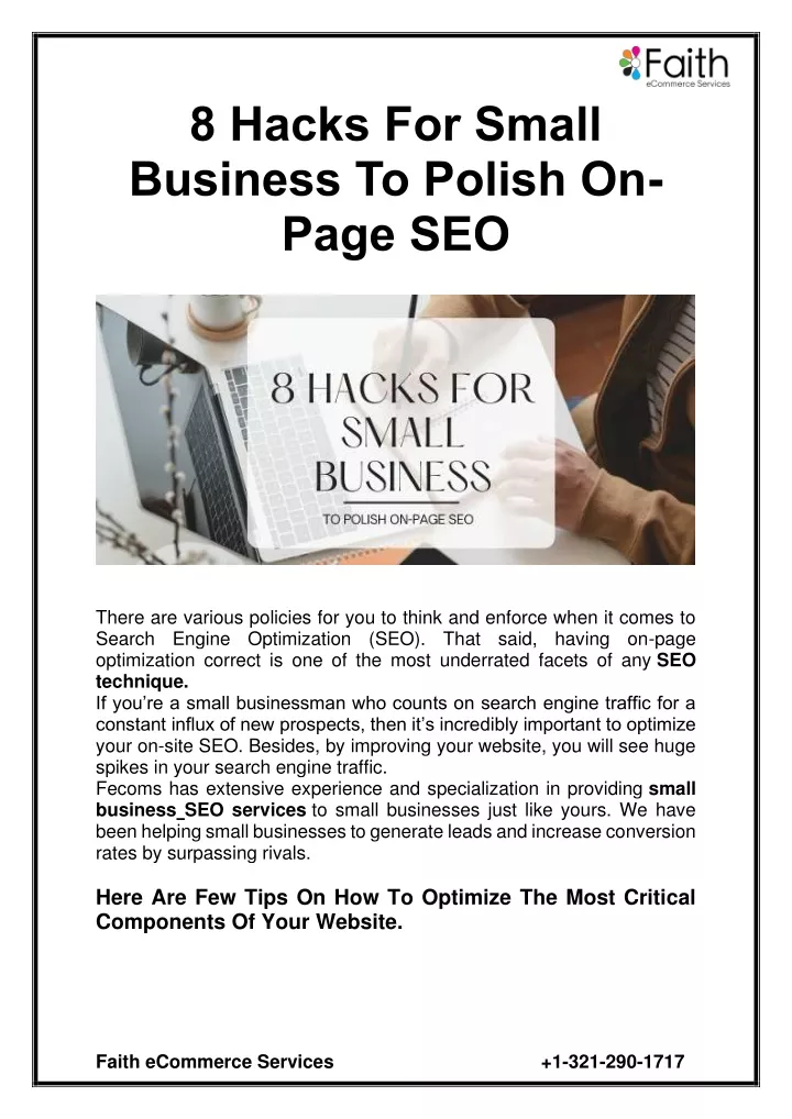 8 hacks for small business to polish on page seo