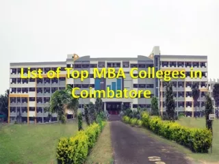 Top MBA Colleges in Coimbatore