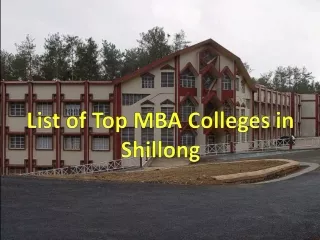 Top MBA Colleges in Shillong