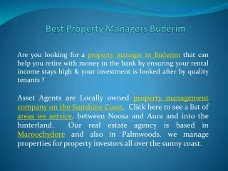 Best Property Managers Buderim