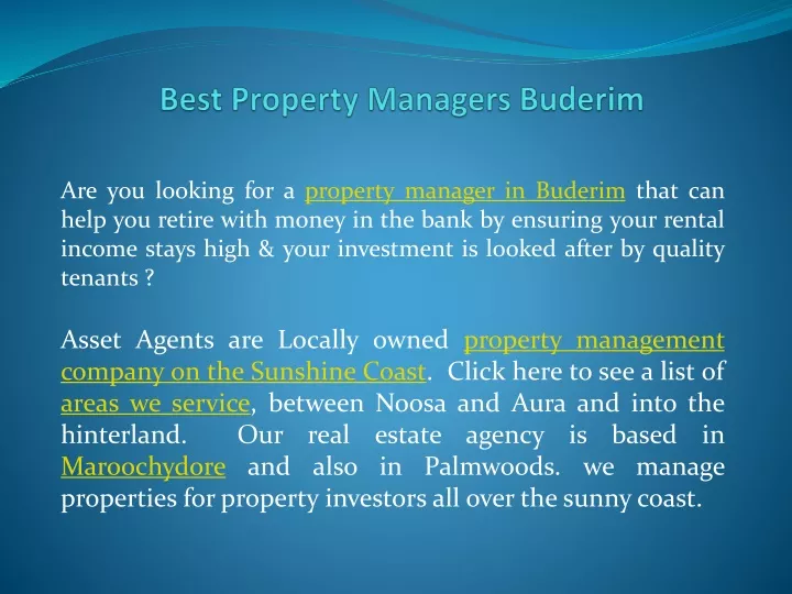 best property managers buderim