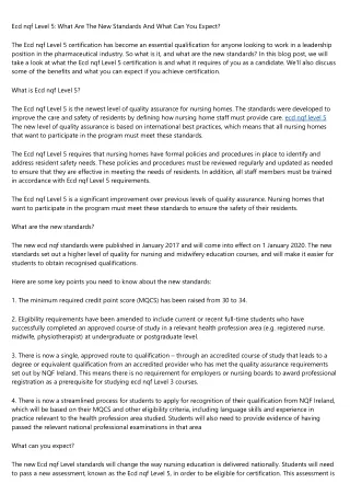 Ecd nqf Level 5: What Are The New Standards And What Can You Expect?