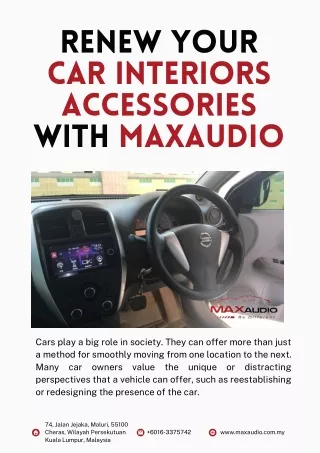 Renew Your Car Interiors Accessories With MAXAUDIO