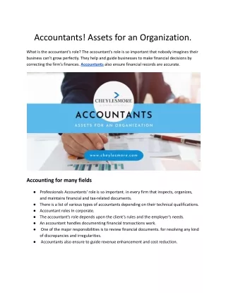 accountants assets for an organization