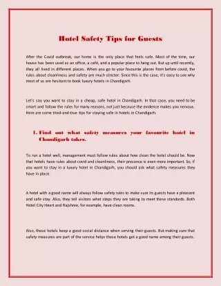 Hotel Safety Tips for Guests