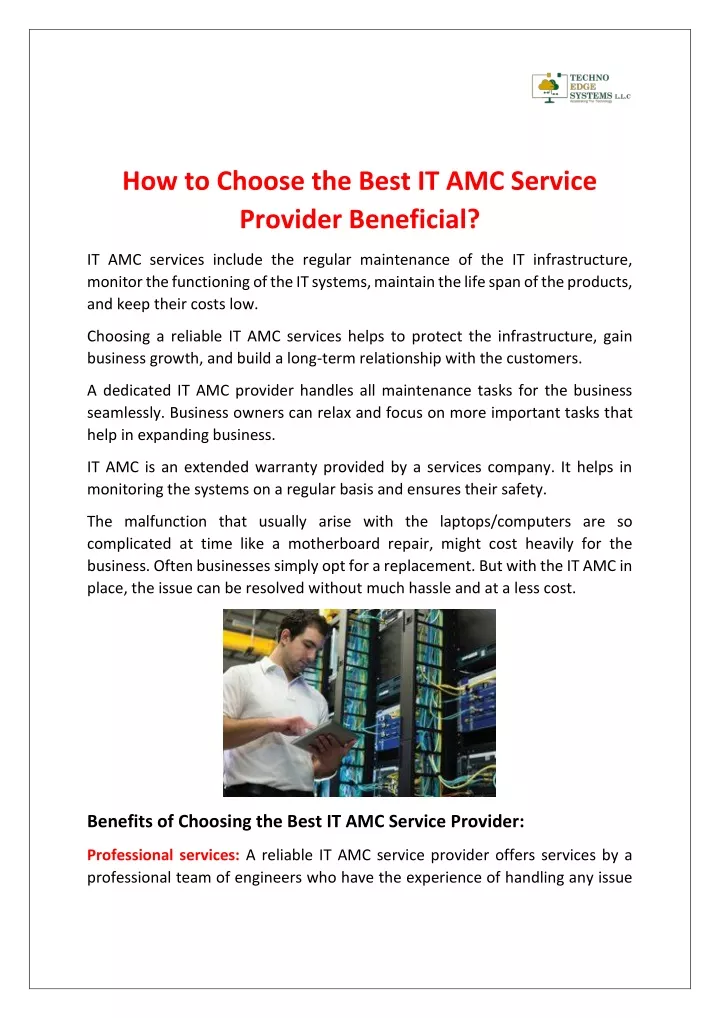 how to choose the best it amc service provider