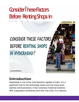Consider These Factors Before Renting Shops in Hyderabad