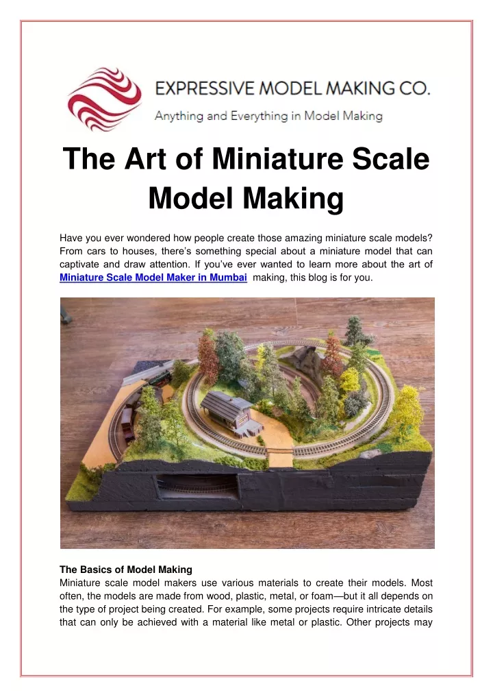 the art of miniature scale model making