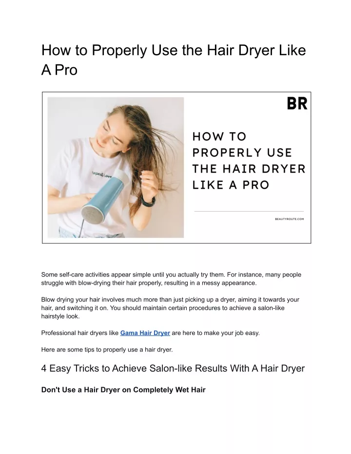 how to properly use the hair dryer like a pro