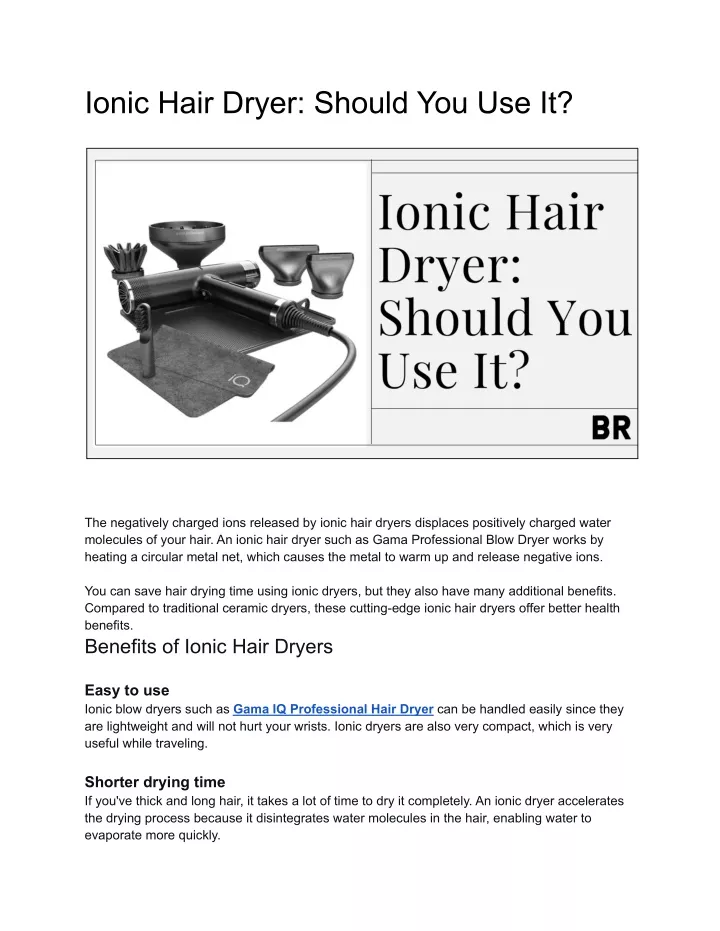 ionic hair dryer should you use it
