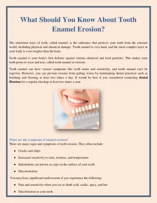 What Should You Know About Tooth Enamel Erosion?