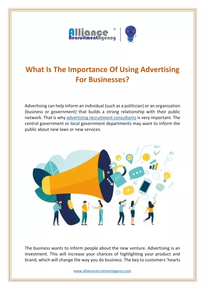 what is the importance of using advertising