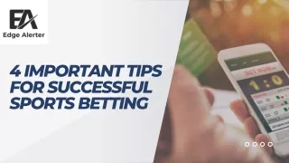 4 Important Tips For Successful Sports Betting