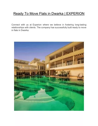 ready to move flats in dwarka experion
