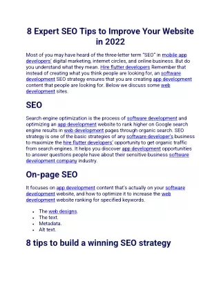 8 expert seo tips to improve your website in 2022