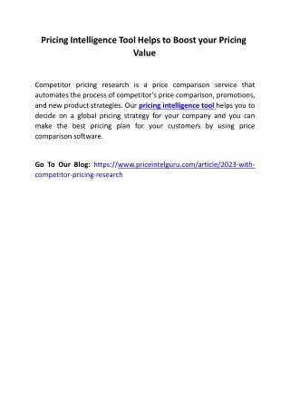 pricing intelligence tool helps to boost your