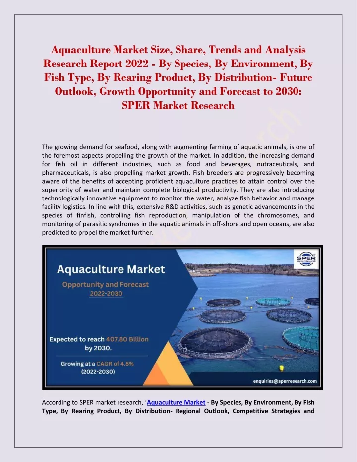 aquaculture market size share trends and analysis