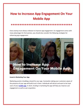 Mobile App Engagement Strategies