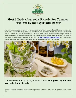 Most Effective Ayurvedic Remedy For Common Problems by Best Ayurvedic Doctor