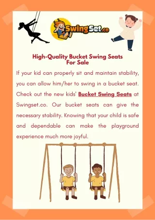High-Quality Bucket Swing Seats For Sale