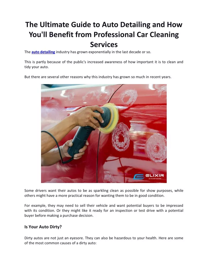 the ultimate guide to auto detailing