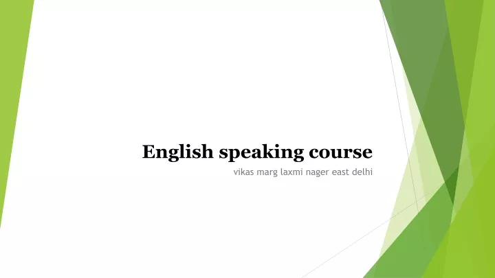 english speaking course