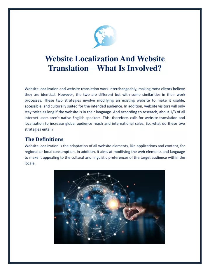 website localization and website translation what