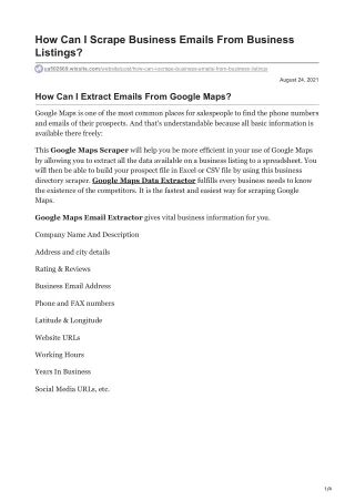 how can i scrape business emails from business