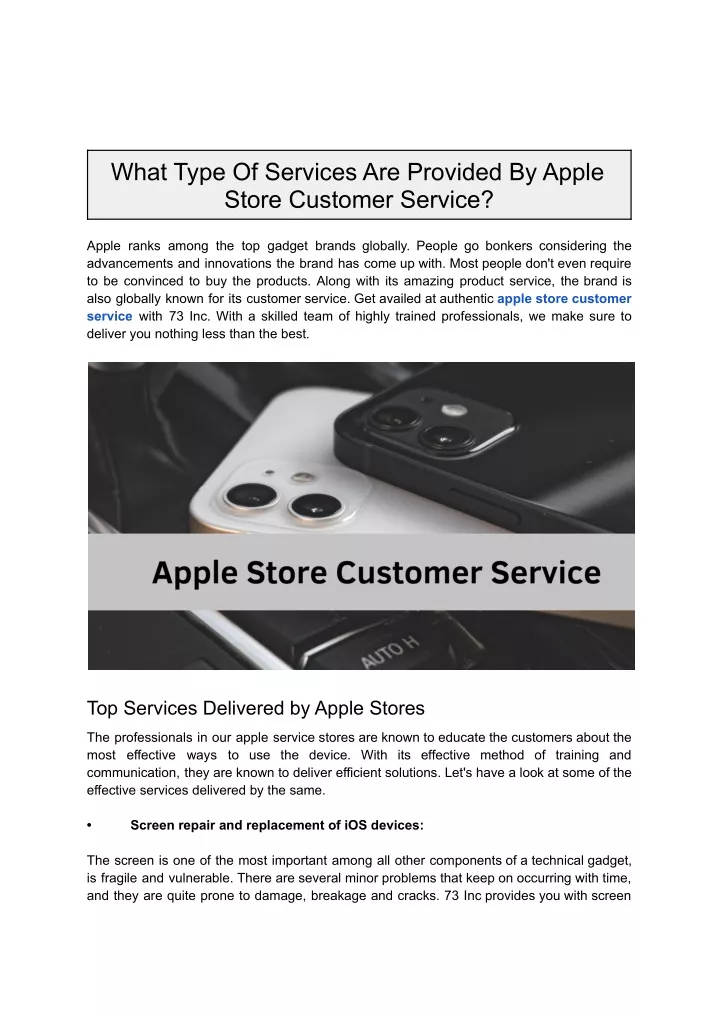 what type of services are provided by apple store