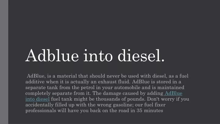 adblue into diesel