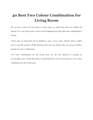 40 best two colour combination for living room