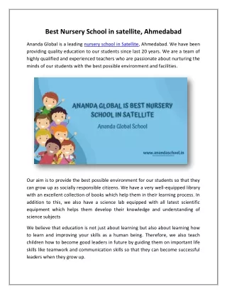 best nursery school in satellite ahmedabad