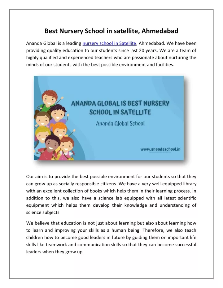 best nursery school in satellite ahmedabad