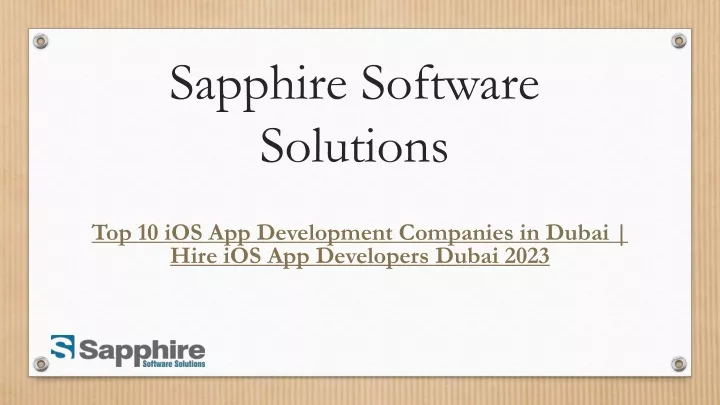 sapphire software solutions