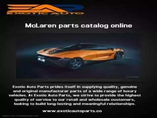 Auto parts catalogue for MCLAREN vehicles