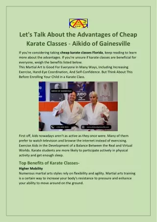 Get the best Takemusu Aikido in Florida