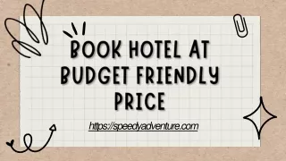 Book Hotel At Budget Friendly Price