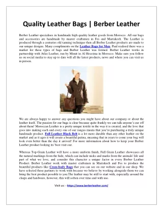 quality leather bags berber leather
