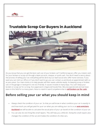 Trustable Scrap Car Buyers in Auckland