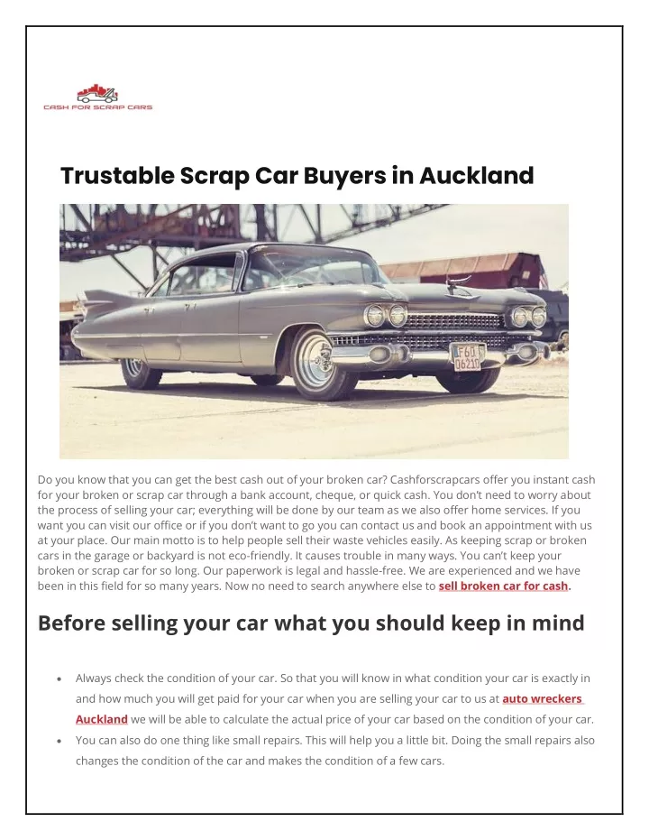 trustable scrap car buyers in auckland