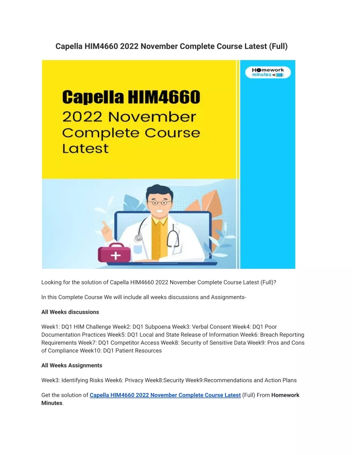 capella him4660 2022 november complete course