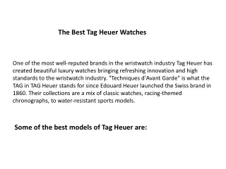 The Best Tag Heuer Watches