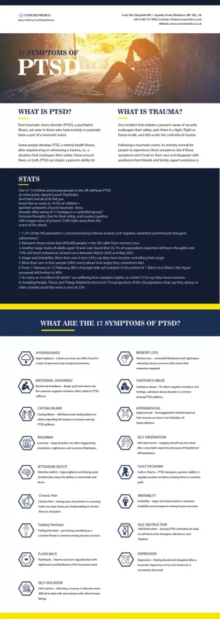 17 SYMPTOMS OF PTSD
