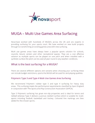 MUGA Surfacing - Sports and Play Surfaces - Nova Sport Ltd