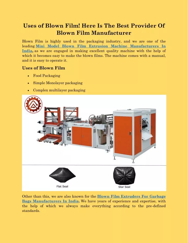 uses of blown film here is the best provider