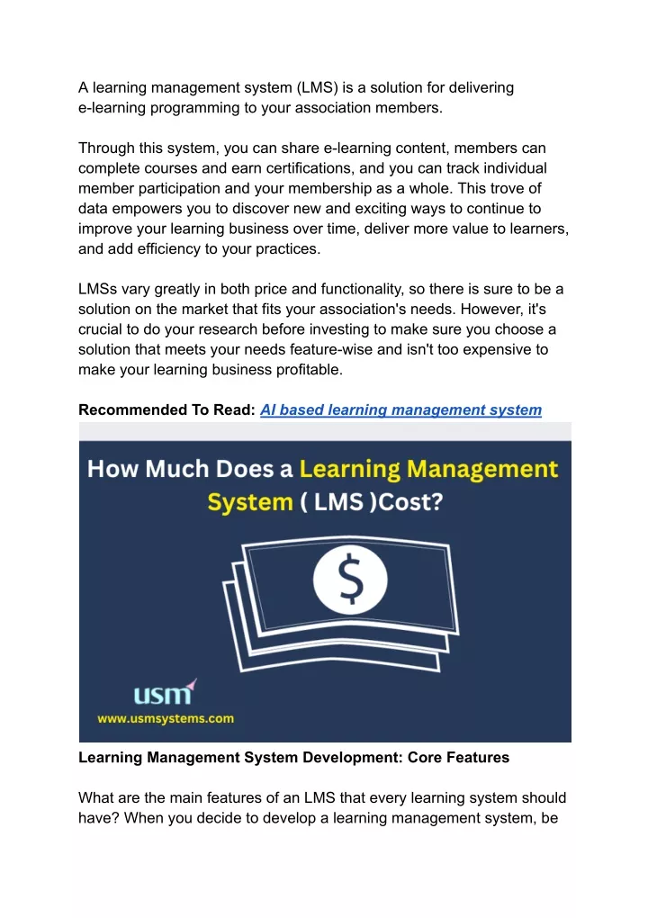 a learning management system lms is a solution